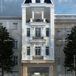 Nhà phố 4 tầng màu trắng đẹp