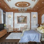 Phòng ngủ được ốp trần gỗ đẹp sh btp 0078