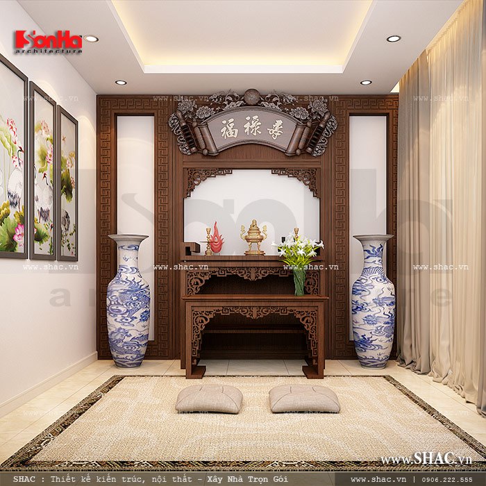 Phòng thờ mang phong cách truyền thống sh btd 0042