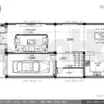 Bản vẽ mặt bằng công năng tầng 1 của nhà phố sh nod 0150