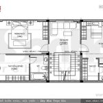 Bản vẽ mặt bằng công năng tầng 2 của nhà phố sh nod 0150