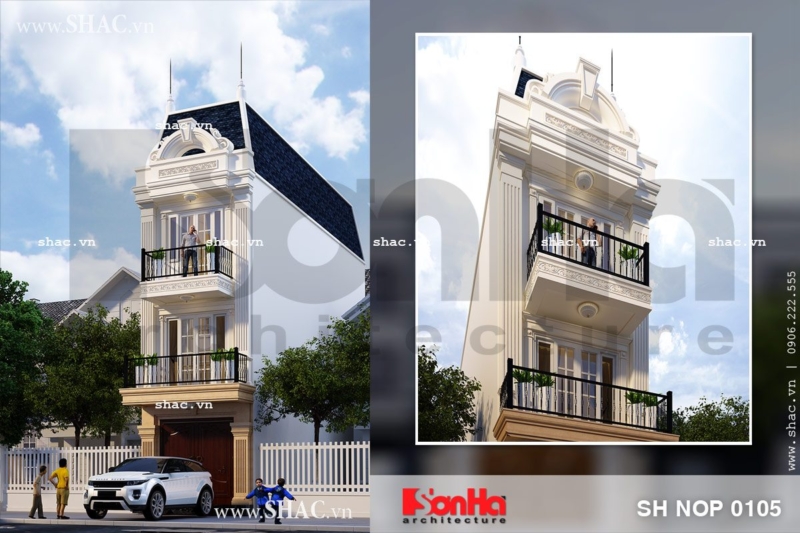 Nhà phố 3 tầng mặt tiền 4m kiểu pháp
