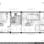 Bản vẽ thiết kế tầng 1 nhà ống 3 tầng sh nod 0153