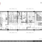 Bản vẽ thiết kế tầng 2 nhà ống 3 tầng sh nod 0153