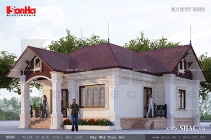 Biệt thự một tầng mái ngói đơn giản sh btp 0090