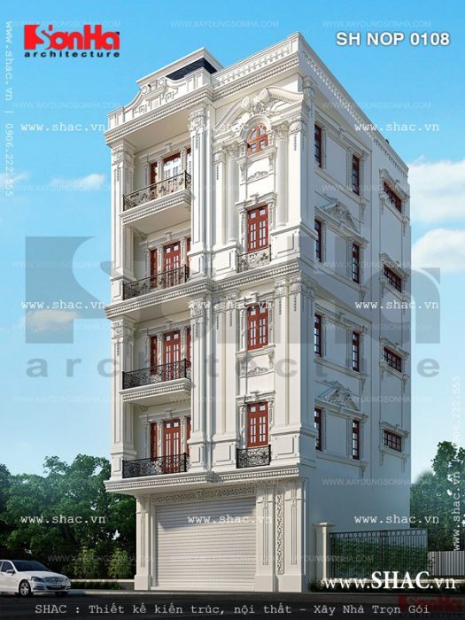 Mặt tiền 9m của nhà ống kiểu pháp đẹp sh nop 0108