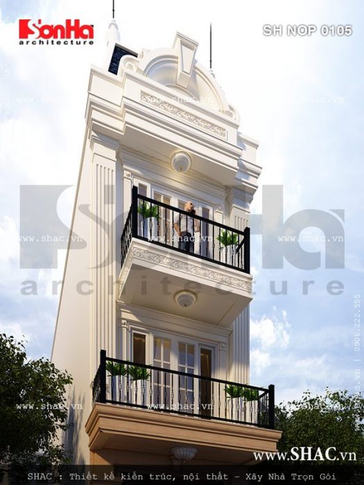 Mặt tiền nhà ống kiến trúc pháp