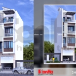 Mẫu nhà ống có mặt tiền hiện đại rộng 4m sh nod 0156