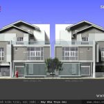 Phối cảnh mặt tiền biệt thự song lập