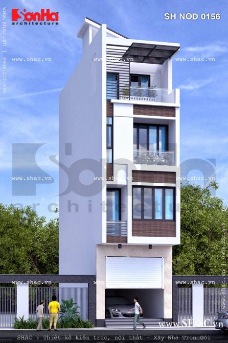 Ngôi nhà cao 4 tầng 1 tum đẹp sh nod 0156