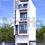 Ngôi nhà ống có mặt tiền hiện đại sh nod 0156