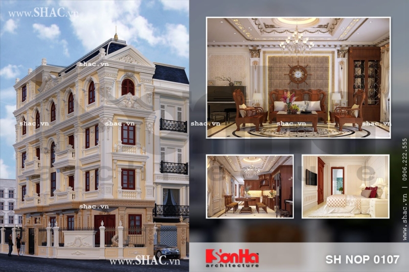 Nhà ống 2 mặt tiền kiểu pháp cổ điển sh nop 0107