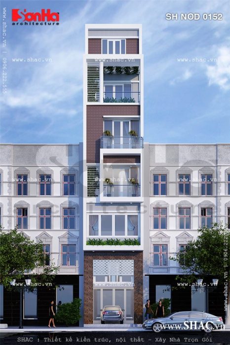 Nhà ống cao tầng hiện đại sh nod 0152