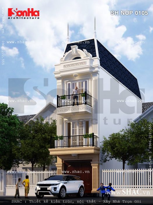 Nhà ống kiểu pháp 3 tầng 1 tum