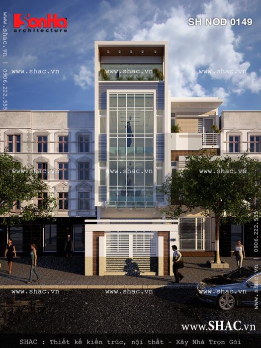 Nhà phố mặt tiền 5m 4 tầng hiện đại sh nod 0149