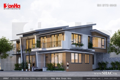 Phương án thiết kế biệt thự 2 tầng hiện đại rộng 200m2