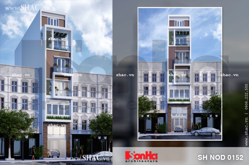Thiết kế nhà ống cao tầng sh nod 0152