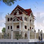 Thiết kế kiến trúc của biệt thự pháp mái ngói sh btp 0087