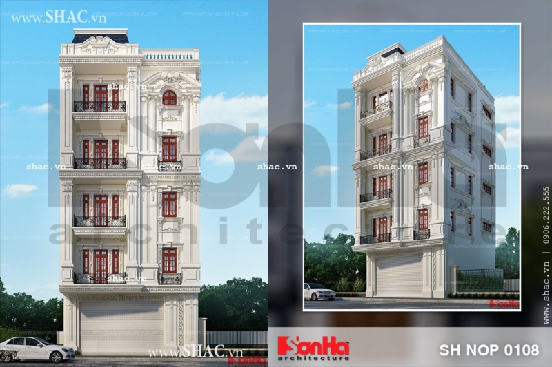 Thiết kế nhà ống trên đất méo đẹp sh nop 0108