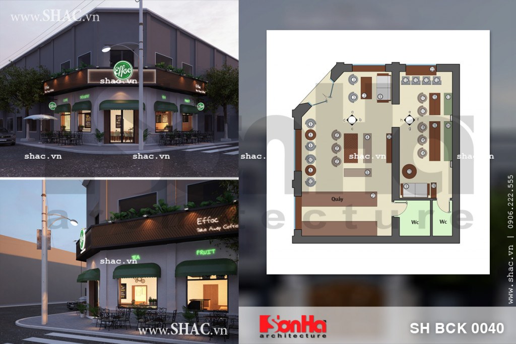Thiết kế quán cafe đẹp tại Hải Phòng sh bck 0040