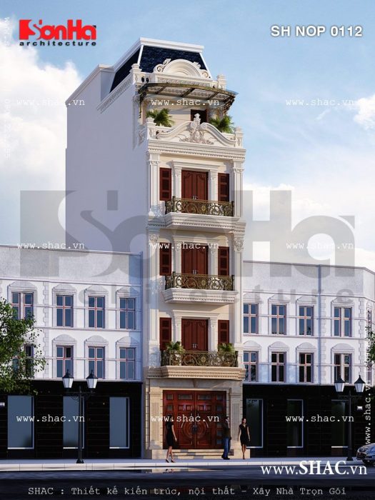 Thiết kế nhà ống kiến trúc cổ điển Pháp sh nop 0112