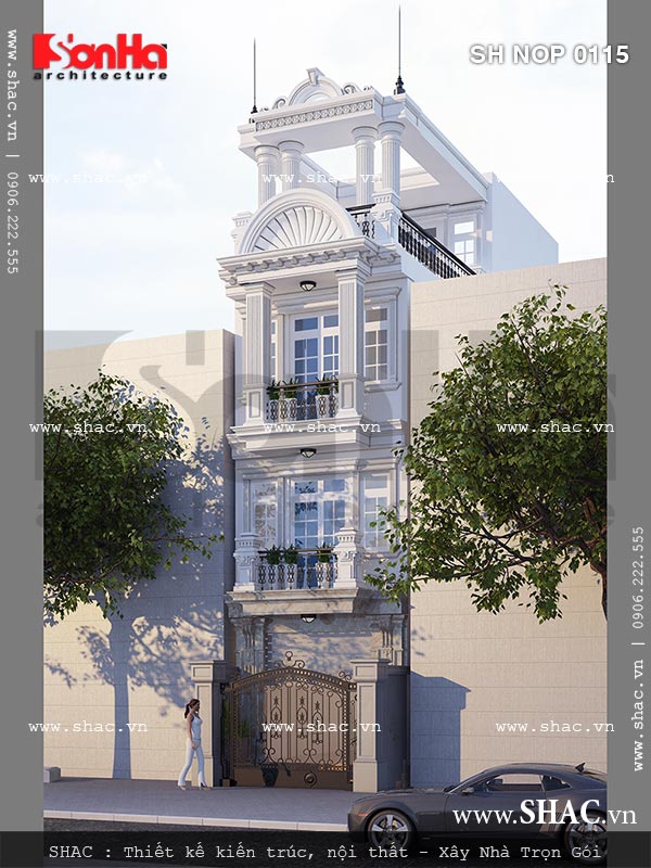 Thiết kế nhà phố kiến trúc cổ điển Pháp tại hải Phòng sh nop 0115