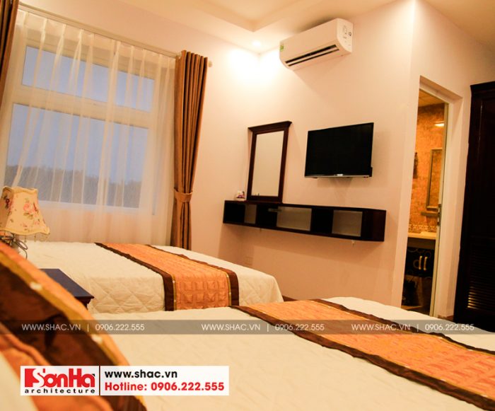 10 Ảnh thực tế nội thất phòng ngủ đôi khách sạn cổ điển 5 tầng tại quảng ninh sh ks 0026