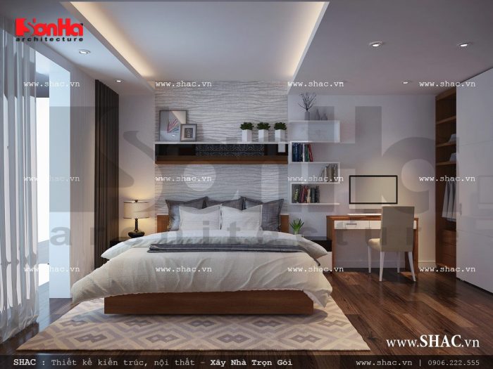 Thiết kế nội thất phòng ngủ 2 sang trọng nhà ống cổ điển sh nop 0113