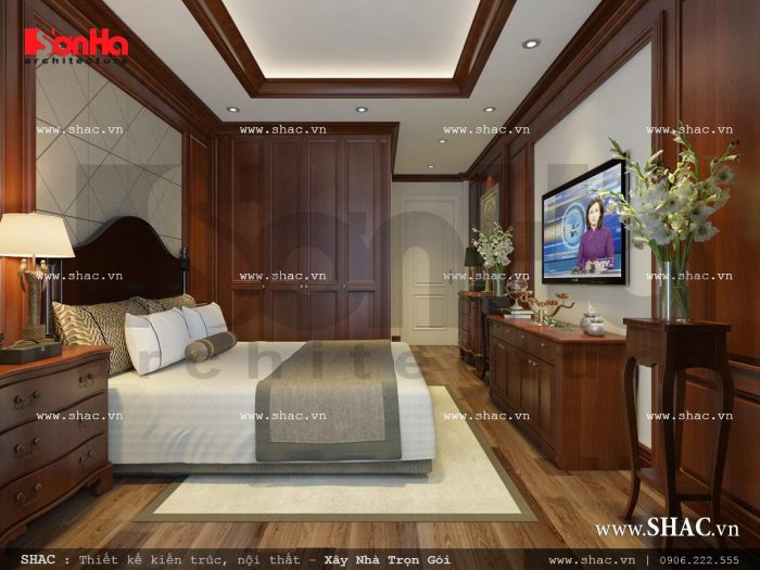 Thiết kế phòng ngủ 1 cổ điển sang trọng sh nop 0110
