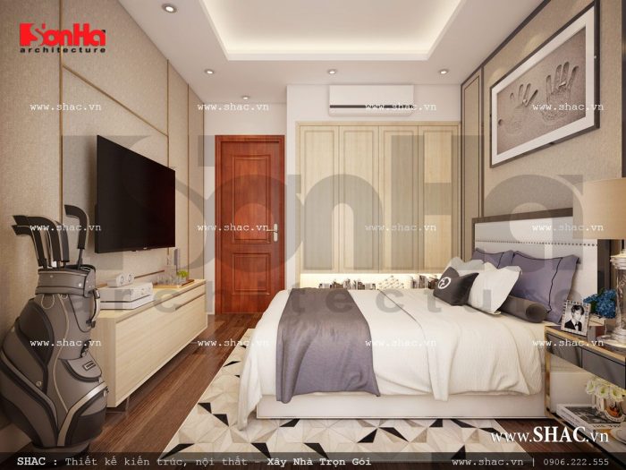Mẫu nội thất phòng ngủ 2 cổ điển đẹp sh nop 0110