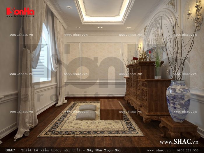Mẫu thiết kế phòng thờ cổ điển sh btp 0092