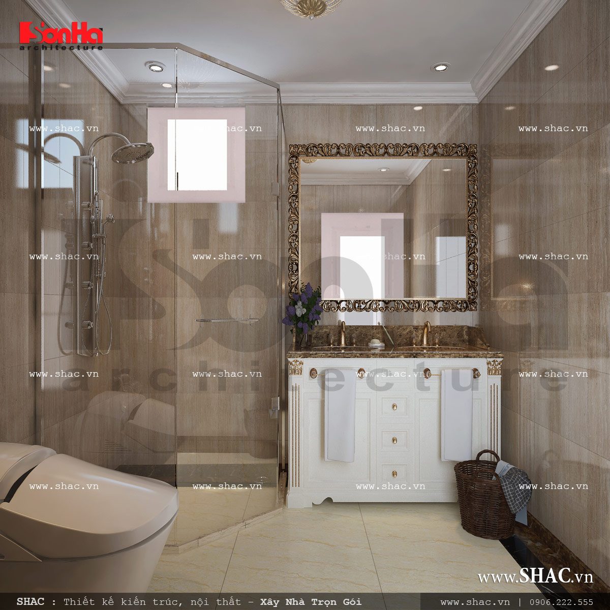 50++ Mẫu thiết kế nội thất phòng tắm tân cổ điển đẹp mãn nhãn - CÔNG TY  TNHH THIẾT KẾ XÂY DỰNG KHẢI NGUYÊN PHÁT