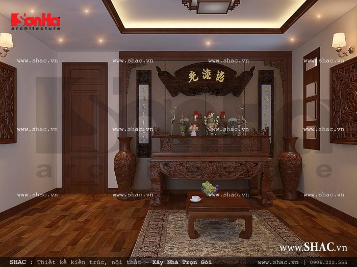 Mẫu nội thất phòng thờ cổ điển đẹp sh nop 0111