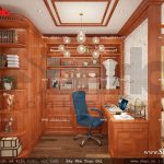 Mẫu nội thất phòng ngủ kết hợp phòng làm việc cổ điển đẳng cấp sh nop 0110
