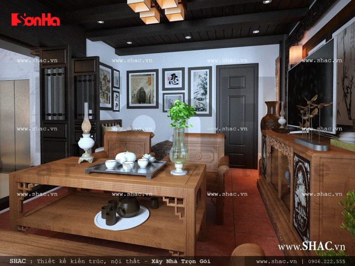 Thiết kế nội thất phòng trưng bày nhà ống cổ điển sh nop 0113