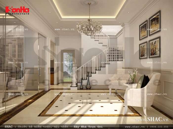 Mẫu thiết kế sảnh chờ biệt thự Pháp sh btp 0092