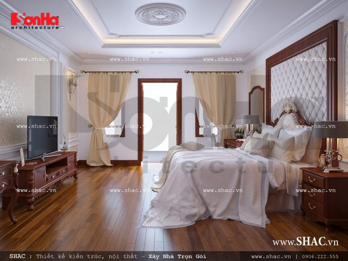 Thiết kế nội thất phòng ngủ bố mẹ cổ điển sh nop 0112