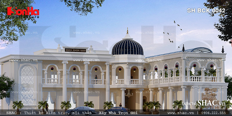 Thiết kế nhà hàng kiến trúc Pháp đẹp tại Gia Lai sh bck 0042