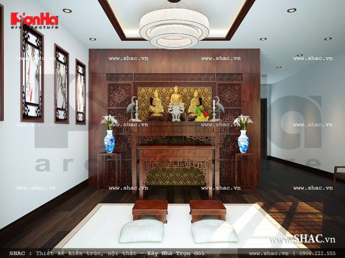 THiết kế nội thất phòng thờ cổ điển sh nod 0157