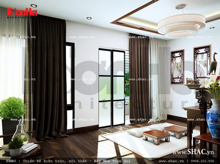 Mẫu thiết kế nội thất phòng thờ sang trọng sh nod 0157