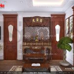 Thiết kế nội thất phòng thờ sang trọng nhà ống cổ điển sh nop 0113