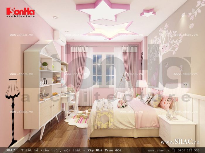 Mẫu nội thất phòng ngủ con gái cổ điển Pháp sh nop 0110