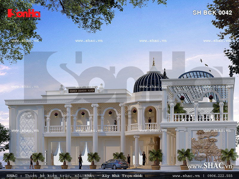 Mẫu thiết kế nhà hàng cổ điển sang trọng tại Gia Lai sh bck 0042