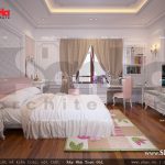 Thiết kế nội thất phòng ngủ con gái cổ điển sh nop 0112