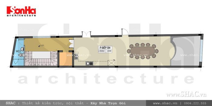 Mặt bằng công năng tầng 2 nhà ống cổ điển Pháp sang trọng sh nop 0114
