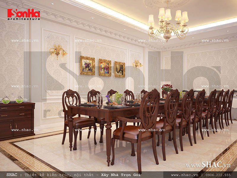 Mẫu thiết kế nội thất phòng ăn VIP 1 nhà hàng đẹp 2 tầng sh bck 0042