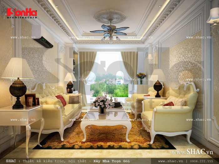 Mẫu nội thất phòng khách cổ điển đẹp lịch lãm sh nop 0110