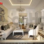 Thiết kế phòng khách cổ điển biệt thự Pháp sh btp 0092