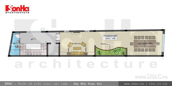 Mặt bằng công năng tầng 3 nhà ống cổ điển Pháp sang trọng sh nop 0114