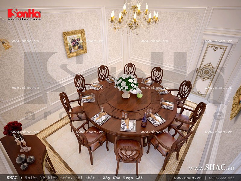 Mẫu thiết kế nội thất phòng ăn VIP 2 nhà hàng sang trọng 2 tầng sh bck 0042